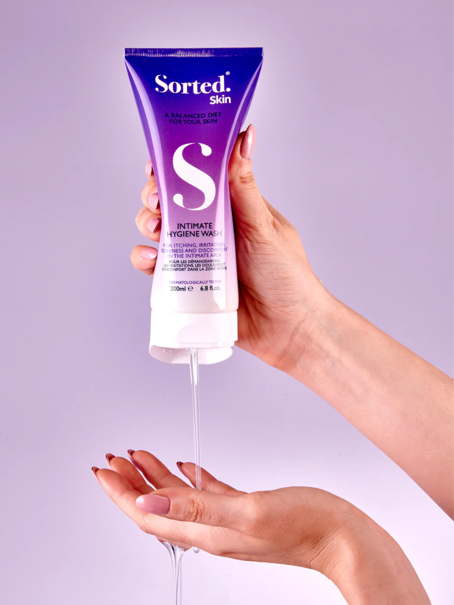 Sorted skin intymios higienos prausiklis niežuliui, dirginimui ir sausumui malšinti