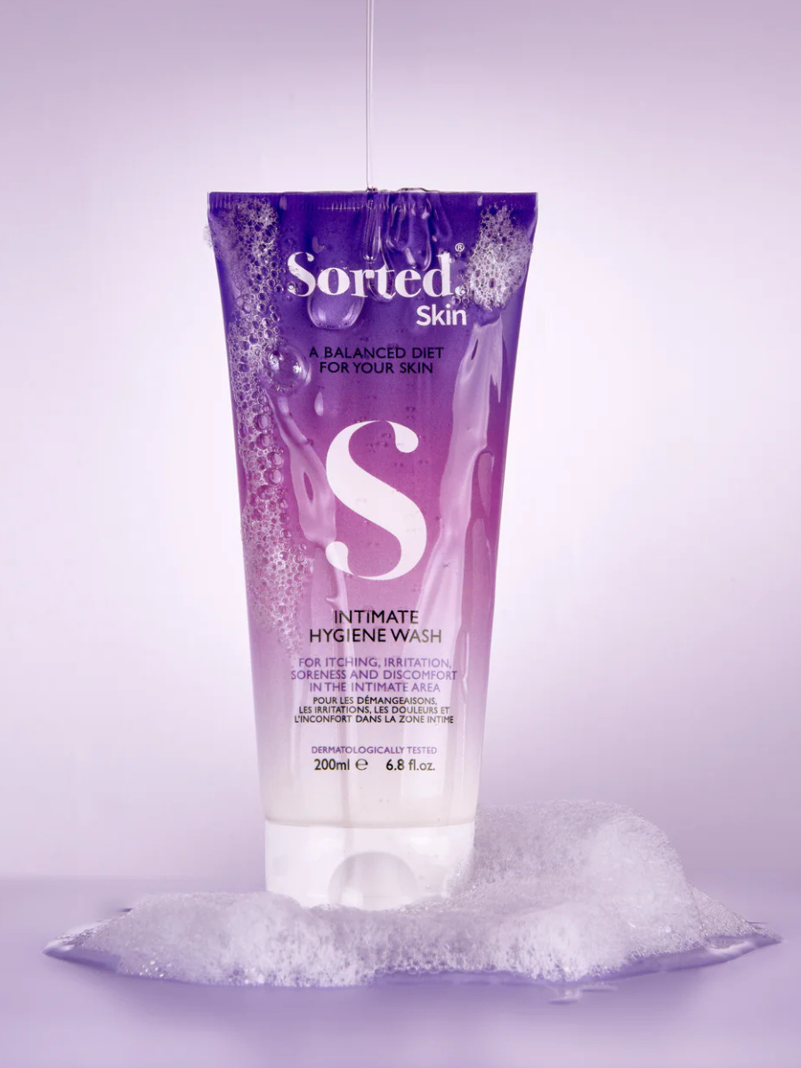 Sorted skin intymios higienos prausiklis niežuliui, dirginimui ir sausumui malšinti
