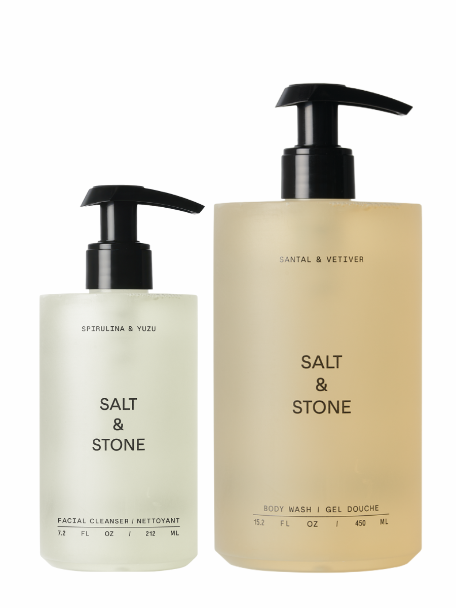 Salt&Stone dušo gelis ir veido prausiklis rinkinys
