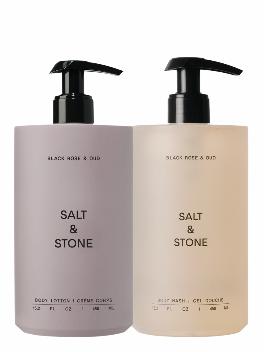Salt&Stone duso gelis ir kuno losjonas Black rose and oud