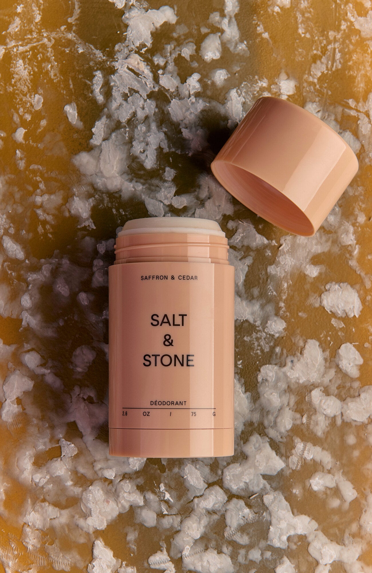 Salt&Stone rinkinys kūnui dezodorantas|dušo gelis|kūno dulksna Saffron&Cedar