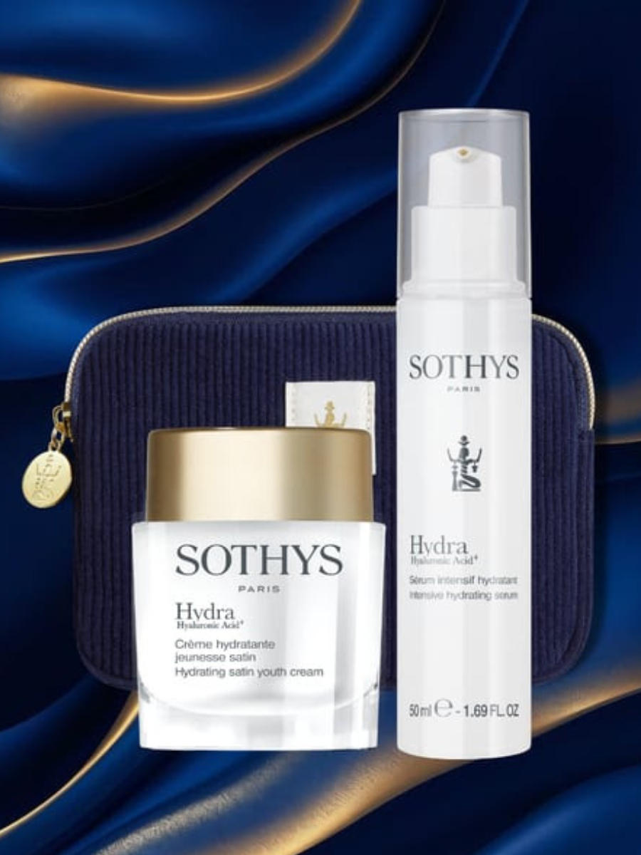 Sothys drėkinantis rinkinys normaliai, mišriai, riebiai odai Serumas | Kremas Satin + ROYAL BLUE KOSMETINĖ💙
