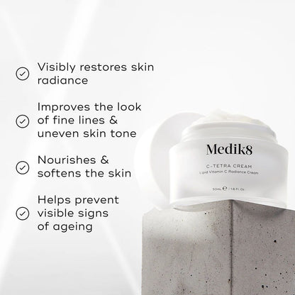 Medik8 drėkinantis ir švytėjimo suteikiantis kremas “C-Tetra cream”