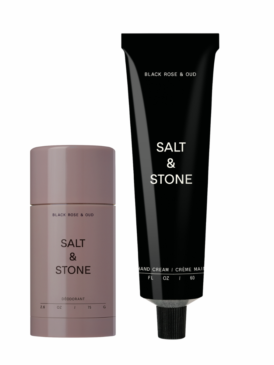 Salt&amp;Stone rinkinys dezodorantas | rankų kremas Black rose&amp;Oud