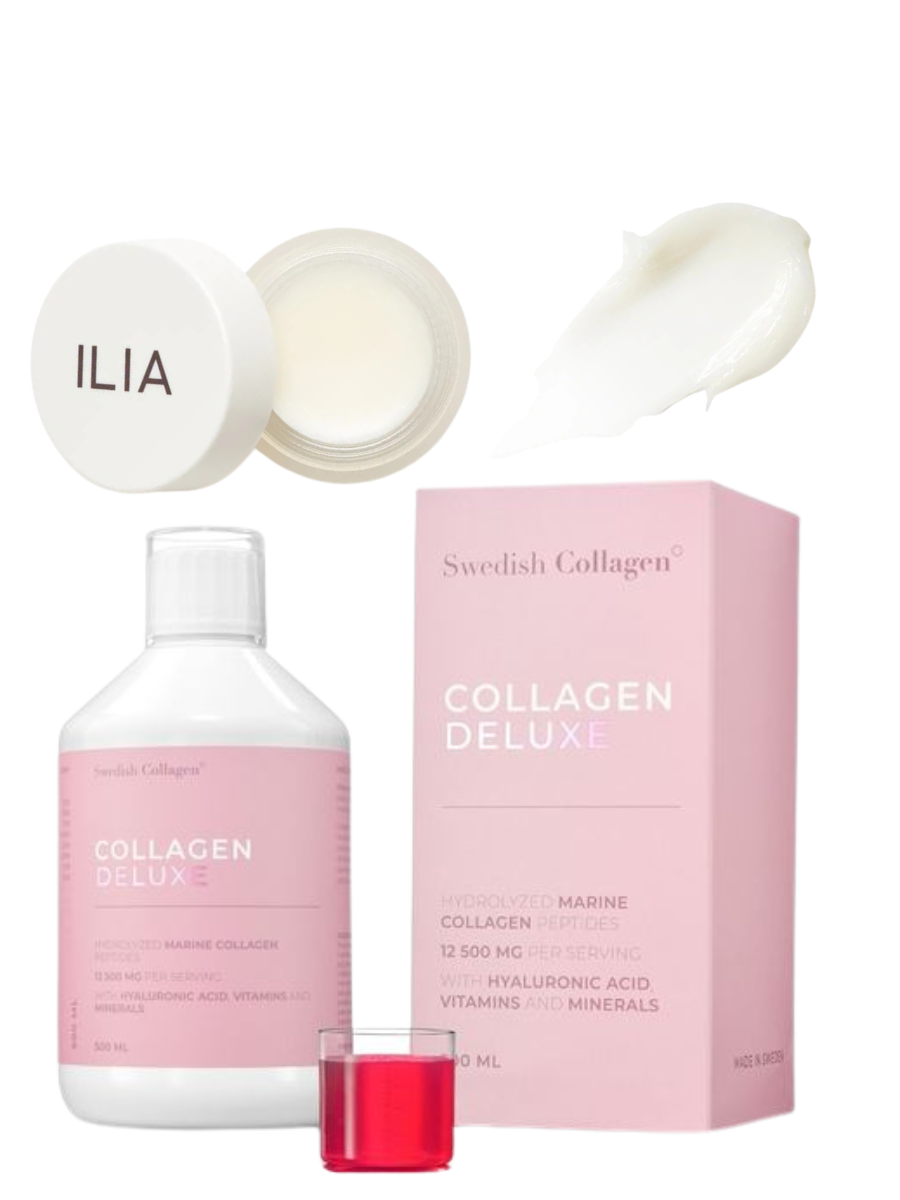 Rinkinys skaisčiai odai ir drėgnoms lūpoms Swedish Collagen deluxe | Ilia lūpų kaukė