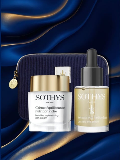 Sothys maitinamasis rinkinys sausai išsekusiai odai Ultra-lipid SOS serumas | Nutritive rich maitinamsis kremas + ROYAL BLUE KOSMETINĖ💙