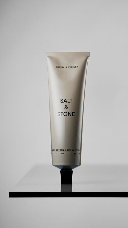 salt stone kelioninio dydžio kūno losjonas santal and vetiver kvapo 100 ml.