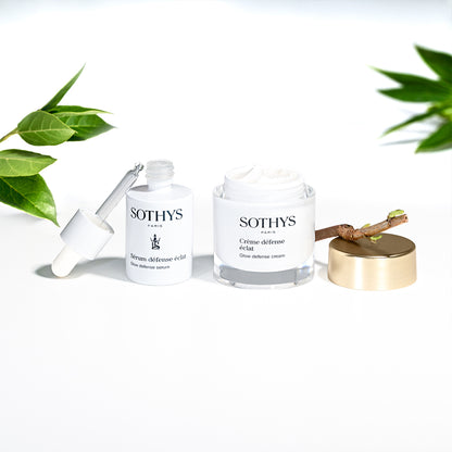 sothys svytejimo suteikiantis serumas ir kremas Sothys glow defense cream ir sothys defense serum