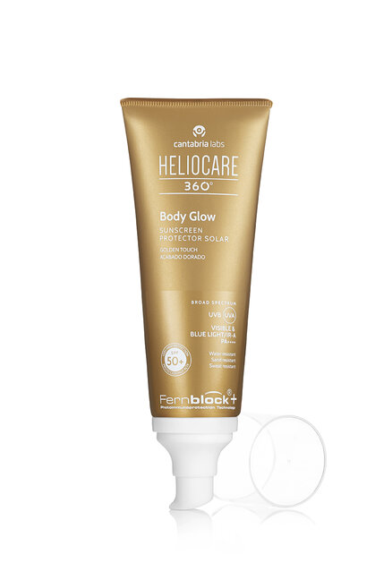 heliocare kūno kremas suteikiantis auksinį atspalvį